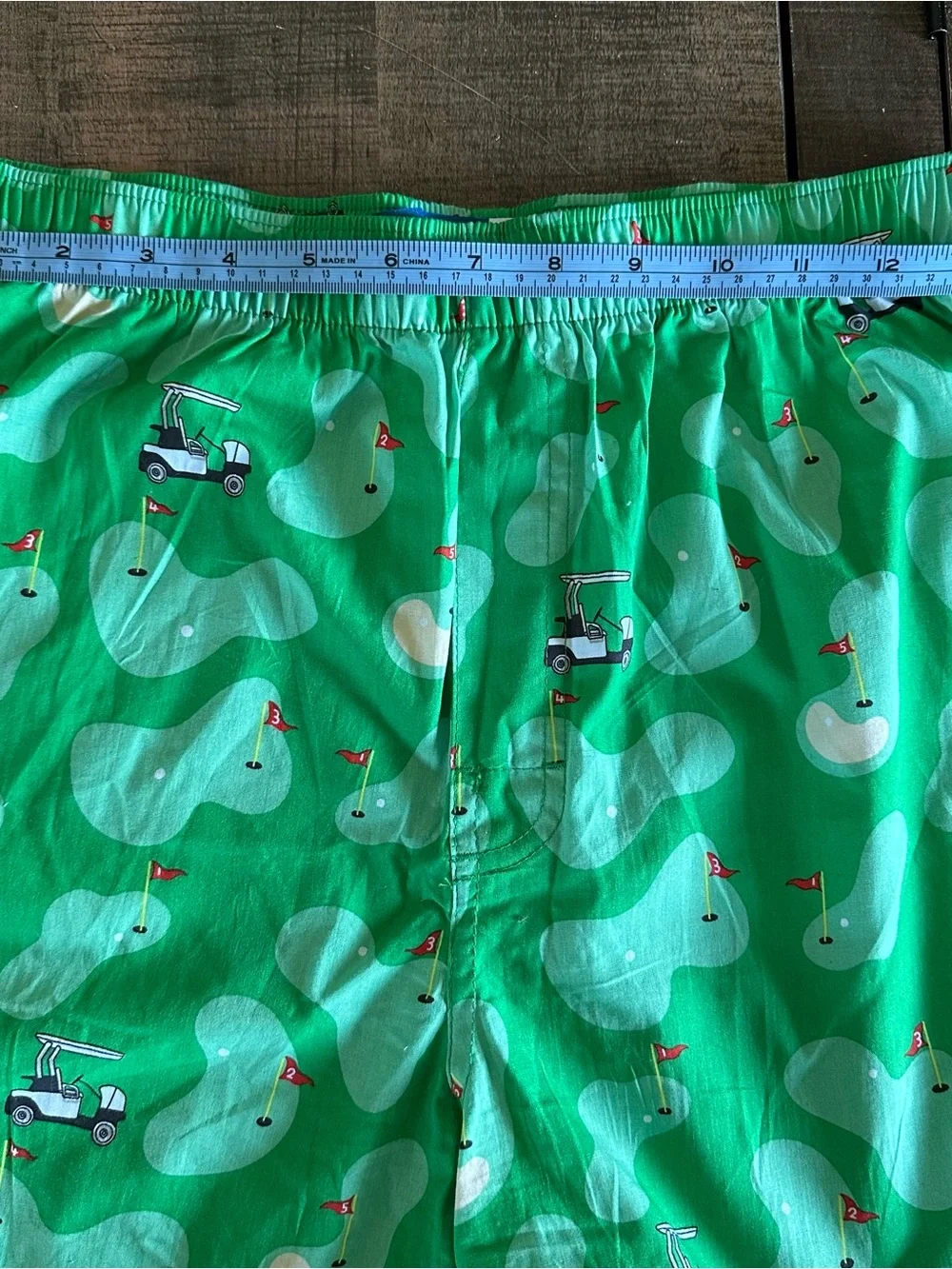 Old Navy Golf Course Print Boxer Shorts Men's Small Green Novelty Lounge Sleep